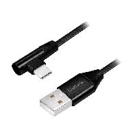 Connectique - Alimentation Cable USB 2.0 USB A male USB C prise male angulaire 0.3m - Noir