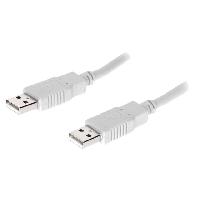 Connectique - Alimentation Cable- USB 2.0- USB A prise.de deux cotes- 2m- gris clair