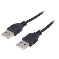 Connectique - Alimentation Cable- USB 2.0- USB A prise.de deux cotes- nickele- 1.8m- noir
