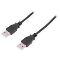 Connectique - Alimentation Cable USB 2.0 USB A prise des deux cotes 1.8m noir blindage double Connectique - Alimentation Cable USB 2.0 USB A prise des deux cotes 1.8m noir blindage double