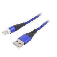 Connectique - Alimentation Cable USB 2.0 USB A prise male USB C prise male 2m - Bleu