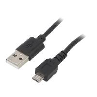 Connectique - Alimentation Cable- USB 2.0- USB A prise.USB B micro prise- nickele- 0.6m