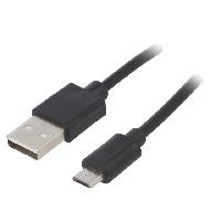 Connectique - Alimentation Cable- USB 2.0- USB A prise.USB B micro prise- nickele- 1.8m