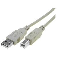 Connectique - Alimentation Cable- USB 2.0- USB A prise.USB B prise- nickele- 1.8m- gris