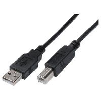 Connectique - Alimentation Cable- USB 2.0- USB A prise.USB B prise- nickele- 1.8m- noir