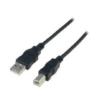 Connectique - Alimentation Cable- USB 2.0- USB A prise.USB B prise- nickele- 1.8m- noir