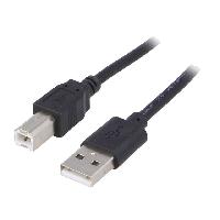 Connectique - Alimentation Cable- USB 2.0- USB A prise.USB B prise- nickele- 1.8m- noir