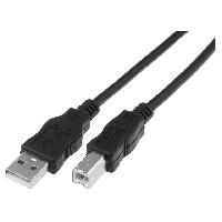 Connectique - Alimentation Cable- USB 2.0- USB A prise.USB B prise- nickele- 3m- noir