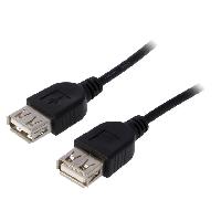Connectique - Alimentation Cable- USB 2.0- USB A socle.de deux cotes- nickele- 1.8m- noir