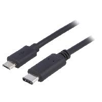 Connectique - Alimentation Cable- USB 2.0- USB B micro prise.USB C prise- nickele- 1m- noir