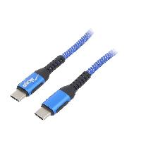 Connectique - Alimentation Cable USB 2.0 USB C prise male des deux cotes 0.5m - Bleu