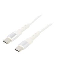 Connectique - Alimentation Cable USB 2.0 USB C prise male des deux cotes 1.8m - Blanc