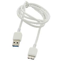 Connectique - Alimentation Cable USB 3.0 Samsung Galaxie 5 Note 3 et tablette 100cm - Blanc - Pulse
