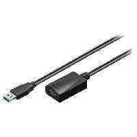 Connectique - Alimentation Cable- USB 3.0- USB A socle.USB A prise- 5m- noir- 5Gbps