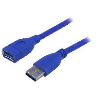 Connectique - Alimentation Cable- USB 3.0- USB A socle.USB A prise- nickele- 1.8m- bleu Connectique - Alimentation Cable- USB 3.0- USB A socle.USB A prise- nickele- 1.8m- bleu