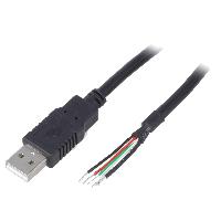 Connectique - Alimentation Cable USB A 2.0 male cordon 1m noir