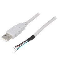 Connectique - Alimentation Cable USB A 2.0 male cordon 2m gris