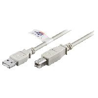 Connectique - Alimentation Cable USB A 2.0 male USB B male 2m gris