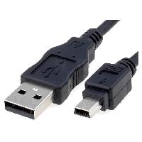 Connectique - Alimentation Cable USB A 2.0 male USB B mini male 0.3m noir