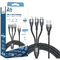 Connectique - Alimentation Cable USB-A triple connectiques Micro Usb Type C Lightning - 24h Le Mans Connectique - Alimentation Cable USB-A triple connectiques Micro Usb Type C Lightning - 24h Le Mans