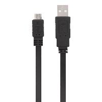 Connectique - Alimentation Cable USB micro USB plat 0.3m - Noir