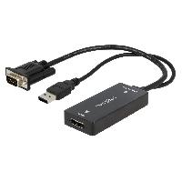 Connectique - Alimentation Cable VGA avec convertisseur audio vers HDMI - Noir