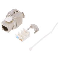 Connectique - Alimentation Connecteur RJ45 femelle STP 180o Cat.6a Keystone - Metallise
