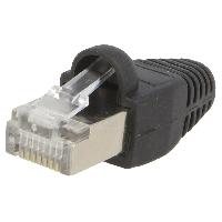Connectique - Alimentation Connecteur RJ45 male Cat.5e avec protection - Noir