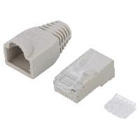 Connectique - Alimentation Connecteur RJ45 male Cat.6 avec protection - gris