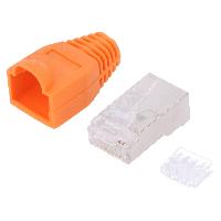 Connectique - Alimentation Connecteur RJ45 male Cat.6 avec protection - orange