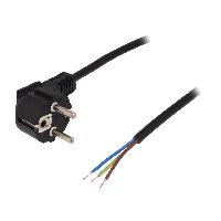 Connectique - Alimentation Cordon d'alimentation avec prise male angulaire 10A 250V 1.5m - Noir