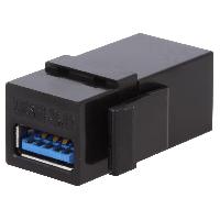 Connectique - Alimentation Coupleur Keystone USB A 3.0 femelle - Noir
