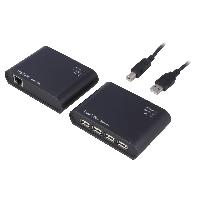 Connectique - Alimentation Kit d'extension USB 2.0 avec concentrateur a 4 ports Jusqu'a 50M - Noir Connectique - Alimentation Kit d'extension USB 2.0 avec concentrateur a 4 ports Jusqu'a 50M - Noir