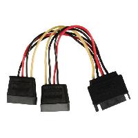 Connectique - Alimentation NEDIS Internal Power Cable - SATA 15-pin Male - 2x SATA 15-pin Female - 0.15 m - Various