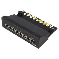 Connectique - Alimentation Patch panel- RJ45- Cat- 6- noir- Nombre de ports- 8