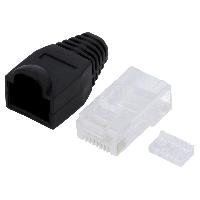 Connectique - Alimentation Prise male RJ45 Cat.5e avec manchon - noir