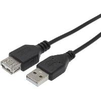 Connectique - Alimentation Rallonge USB 2.0 USB-A-USB-A - Male-Femelle - Noir - 3m