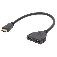 Connectique - Alimentation Repartiteur HDMI male HDMI femelle x2 noir Connectique - Alimentation Repartiteur HDMI male HDMI femelle x2 noir