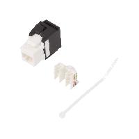 Connectique - Alimentation RJ45 femelle Cat.5e.6 PoE.PoE+.PoE++ - Blanc
