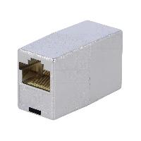 Connectique - Alimentation RJ45 femelle droit x2 Cat.5e - metallise