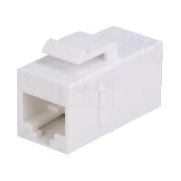 Connectique - Alimentation RJ45 femelle droit x2 Cat.6 Keystone - blanc