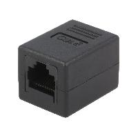 Connectique - Alimentation RJ45 femelle droit x2 Cat.6 - noir