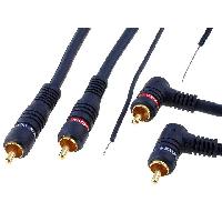 Connectiques pour changeur CD Cable RCA 2 angulaires dore 5m