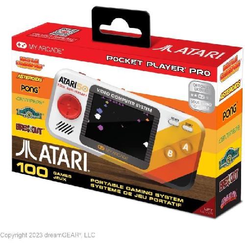 Jeu Video Console Retro Console de poche Atari - Pocket Player PRO - 100 jeux intégrés - Écran 7cm haute résolution