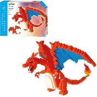 Construction - Modelisme - Maquette - Modele Reduit A Construire Figurine Pokémon Dracaufeu (Charizard) - BANDAI - Nanoblock - Figurine en Briques 860 pieces - Kit Construction - NBPM80