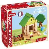 Construction - Modelisme - Maquette - Modele Reduit A Construire La Cabane du Jardinier 60 Pieces - JEUJURA - Jeu de Construction en Bois Naturel. Tapis et Accessoires Inclus. 22x18.5x8.5 cm