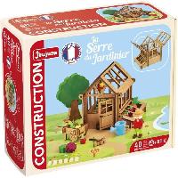 Construction - Modelisme - Maquette - Modele Reduit A Construire La Serre du Jardinier 40 Pieces - JEUJURA - Jeu de Construction en Bois Naturel. Tapis et Accessoires Inclus. 22x18.5x8.5 cm