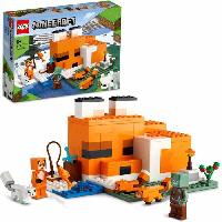 Construction - Modelisme - Maquette - Modele Reduit A Construire LEGO 21178 Minecraft Le Refuge du Renard. Jouet de Construction Maison. Enfants des 8 ans. Set avec Figurines Zombie. Animaux