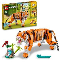 Construction - Modelisme - Maquette - Modele Reduit A Construire LEGO 31129 Creator 3-en-1 Sa Majesté le Tigre. Jouet et Figurine Animaux. se Transforme en Panda. et Poisson. Enfants Des 9 Ans