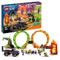 Construction - Modelisme - Maquette - Modele Reduit A Construire LEGO 60339 City Stuntz L'Arene de Cascade avec Double Looping. Monster Truck Jouet. avec Moto. Figurine Cascadeur. Enfants Des 7